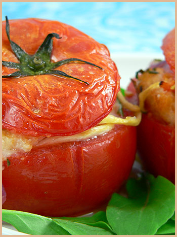 stuffed tomato croûton savory sarriette