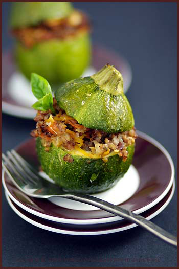 round zucchini stuffed vegetable