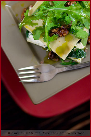 lasagna green spinach ricotto walnut pistachio oil