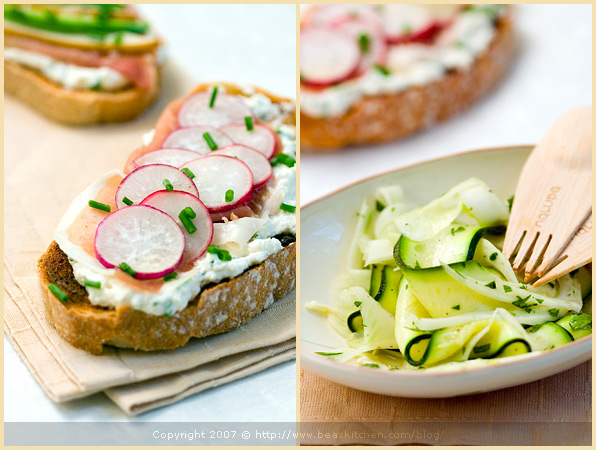 tartine radish ricotta prosciutto