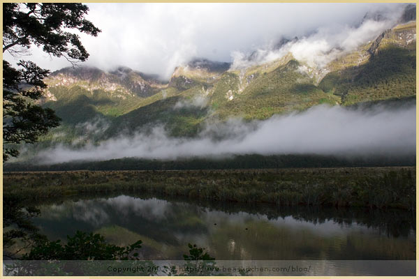 mirror lakes milford sound new zealand