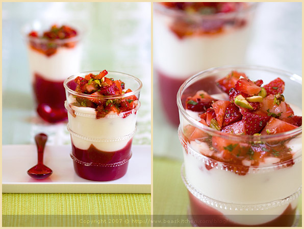 verrine strawberry summer fruit yogurt