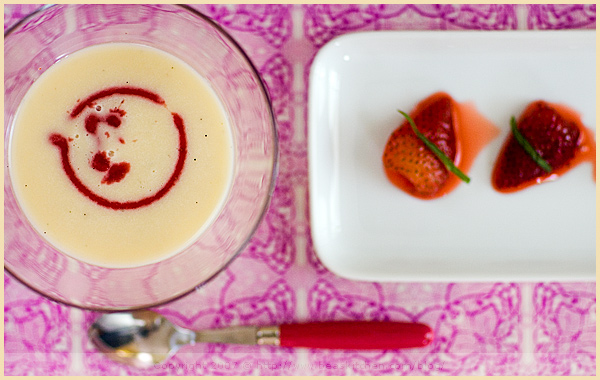 food styling white chocolate soup