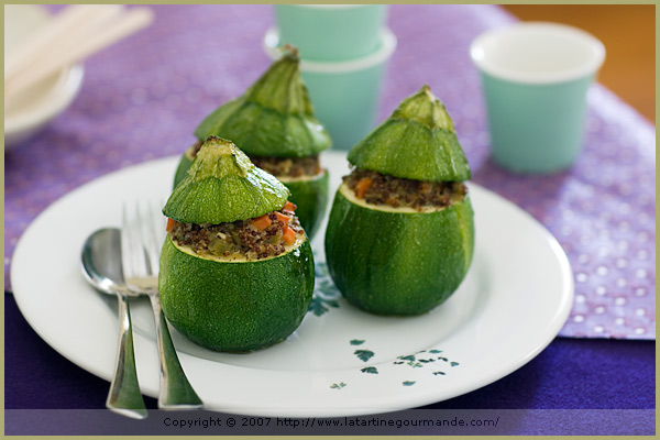 stuffed quinoa eight ball round zucchini