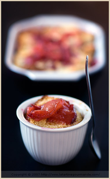 plum brioche pudding