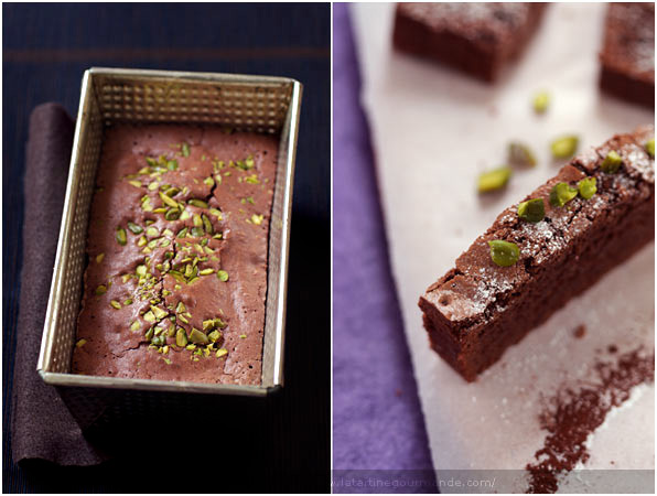 gluten free brownie chocolate pistachio