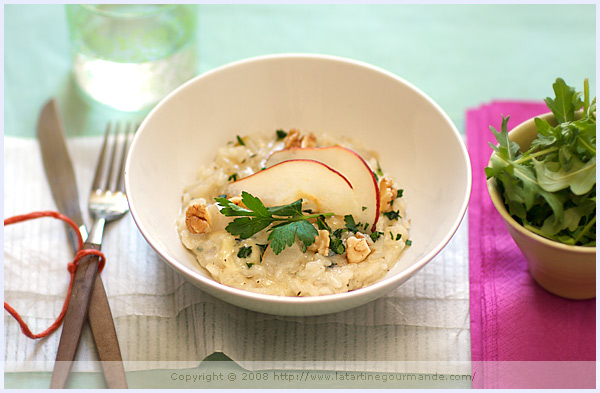 gorgonzola pear walnut risotto