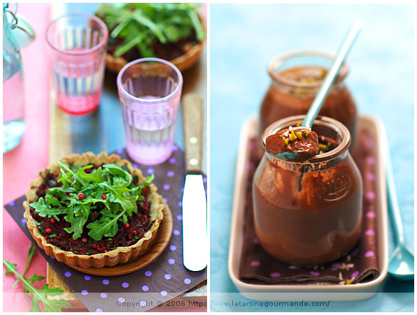 chocolate pot cream tartlets vegetables