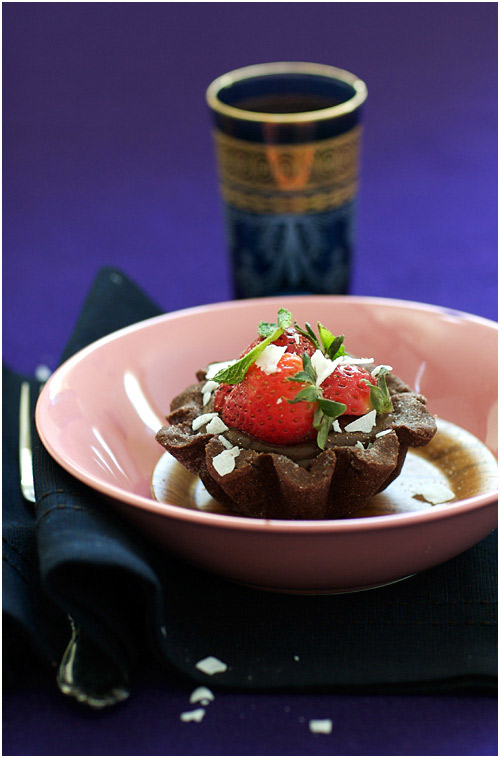 chocolate tartlet strawberry coconut gluten free