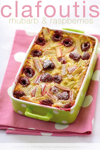 clafoutis rhubarb raspberry