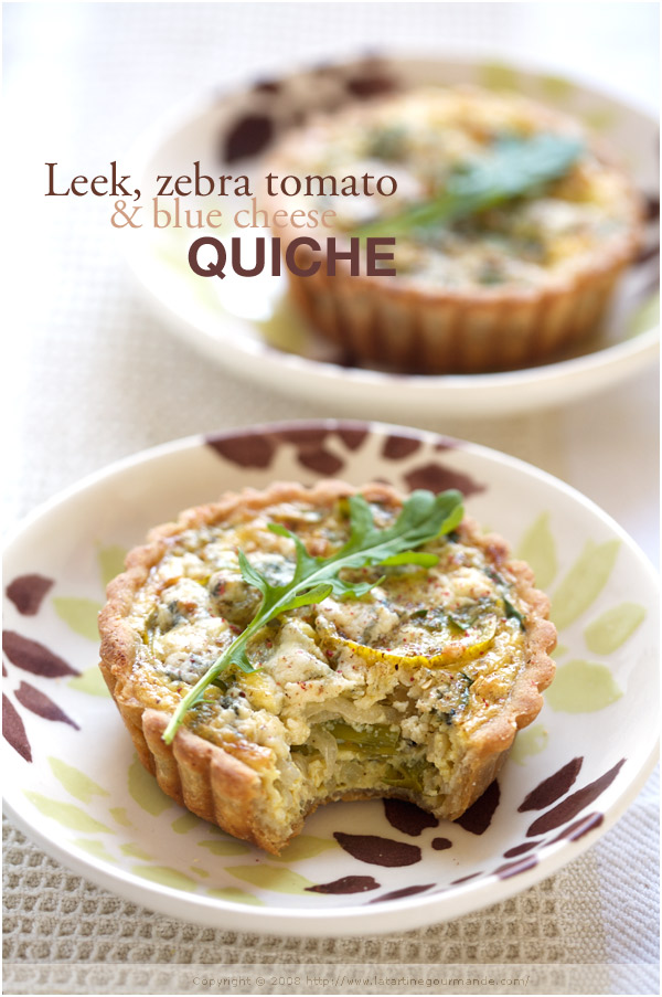 leek blue cheese quiche tomato