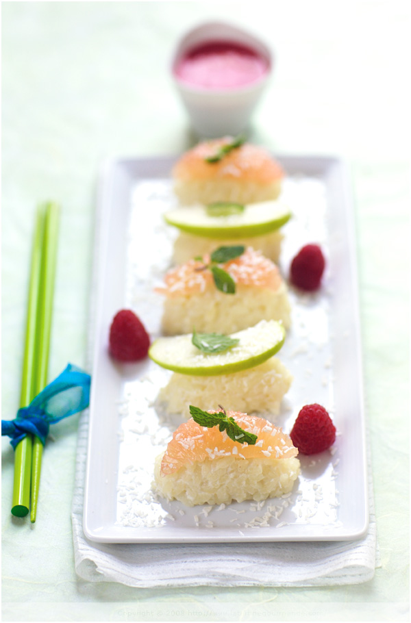 fruit sushi rice pudding