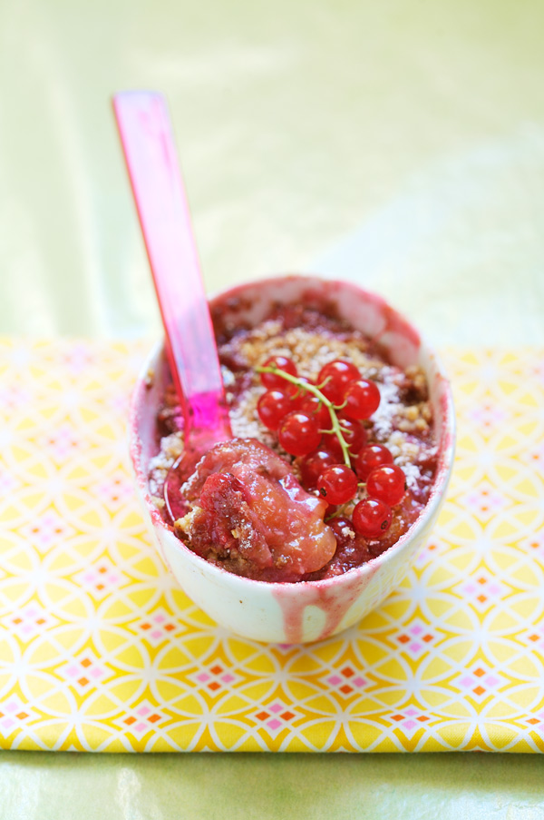 Rainier cherry red currant crumble