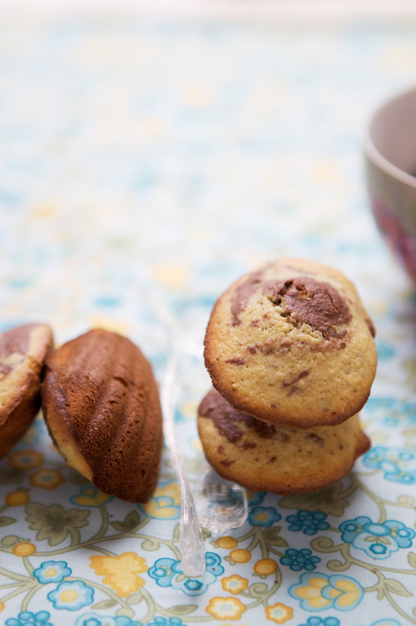 gluten free madeleines marbled