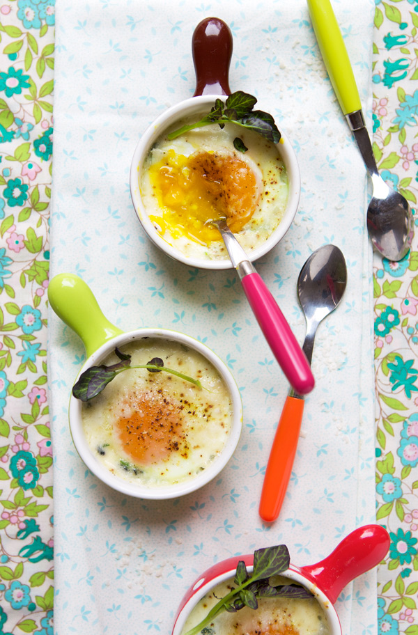 baked eggs asparagus watercress