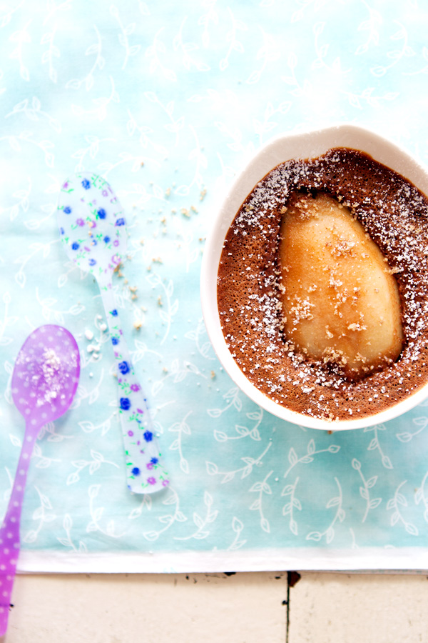 gluten free chocolate pear clafoutis