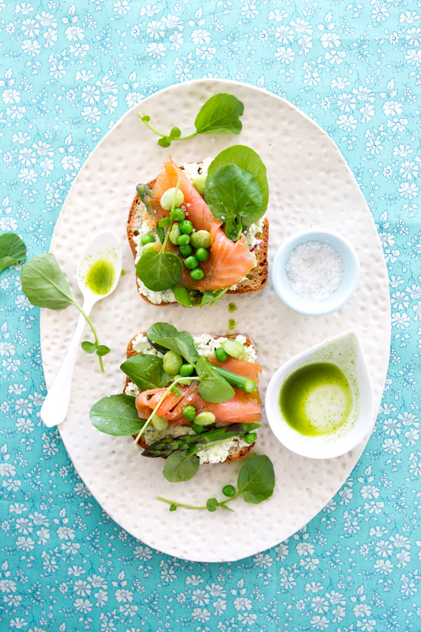 tartine spring vegetables